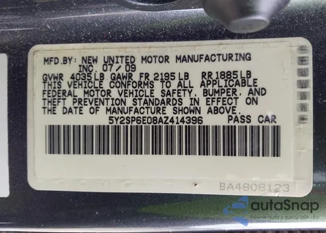 2010 Pontiac Vibe из США, поврежденный, VIN 5Y2SP6E08AZ414396